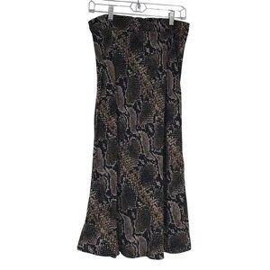 TRF COLLECTION BY ZARA - WOMENS LARGE -SNAKE PRINT ELASTIC WAIST MAXI SLIP SKIRT